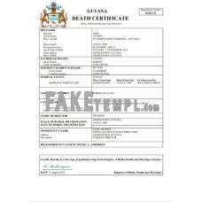 Guyana fake death certificate Word and PDF template