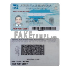 Honduras fake identity card photoshop template PSD