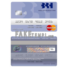 Haiti BRH bank fake mastercard photoshop template PSD