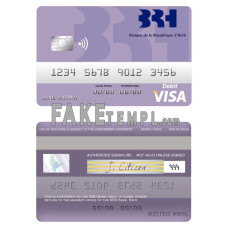 Haiti BRH bank fake visa card photoshop template PSD