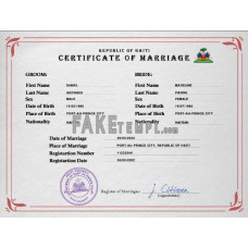 Haiti fake marriage certificate photoshop template PSD 