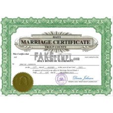 Haiti fake marriage certificate Word and PDF template