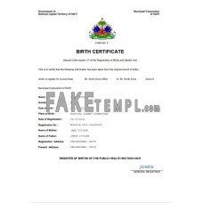 Haiti vital record fake birth certificate Word and PDF template