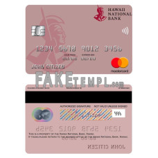 Hawaii National Bank fake mastercard photoshop template PSD