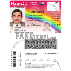 Hawaii fake driving license photoshop template PSD