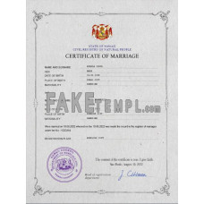 Hawaii fake marriage certificate photoshop template PSD 