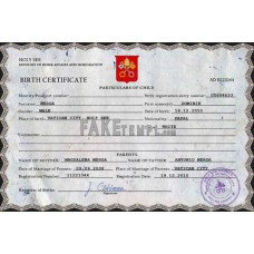 Holy See fake vital record birth certificate photoshop template PSD 