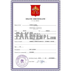 Holy See fake vital record death photoshop certificate PSD