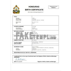 Honduras fake birth certificate Word and PDF template