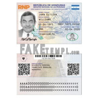 Honduras fake identity card photoshop template PSD 2