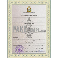 Honduras fake marriage certificate photoshop template PSD 