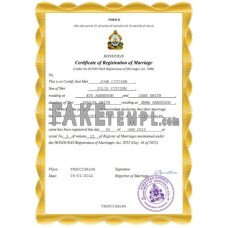 Honduras fake marriage certificate Word and PDF template