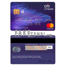 Hong Kong Citibank fake mastercard photoshop template PSD