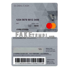 Hong Kong Global Cash fake mastercard photoshop template PSD