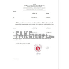 Hong Kong fake divorce certificate Word and PDF template