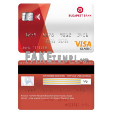 Hungary Budapest bank fake visa classic card photoshop template PSD