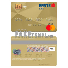 Hungary Erste Bank fake mastercard photoshop template PSD