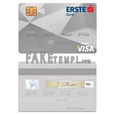 Hungary Erste Bank fake visa card photoshop template PSD