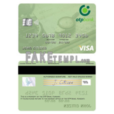 Hungary OTP Bank fake visa card photoshop template PSD