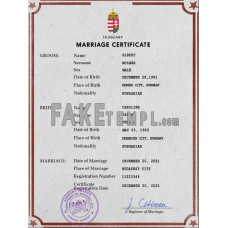 Hungary fake marriage certificate photoshop template PSD 