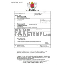 Hungary vital record fake death certificate Word and PDF template