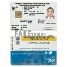 India (Delhi) fake driving license photoshop template PSD