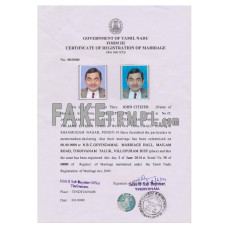 India (Tamil Nadu)  fake marriage photoshop certificate PSD 