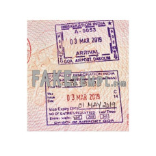 India fake stamp tourist visa photoshop template PSD