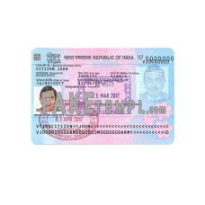 India fake travel visa photoshop template PSD