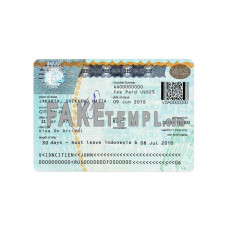 Indonesia fake travel visa photoshop template PSD