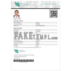 Iran fake electronic visa photoshop template PSD