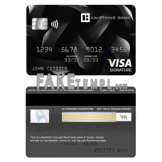 Iceland Kaupthing bank fake visa signature card photoshop template PSD