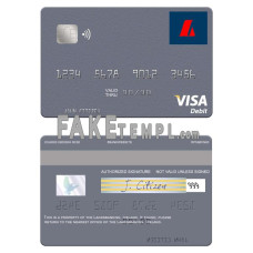 Iceland Landsbankinn fake visa card photoshop template PSD