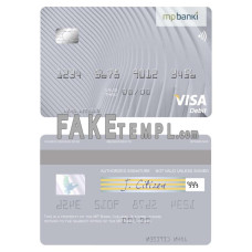 Iceland MP Banki fake visa card photoshop template PSD