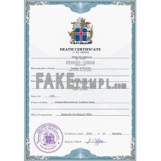 Iceland fake vital record death photoshop certificate PSD