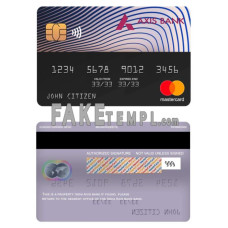 India Axis bank fake mastercard photoshop template PSD