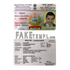 India (CISF) fake driving license photoshop template PSD