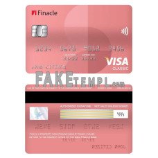 India Finacle bank fake visa classic card photoshop template PSD