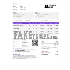 India Foobar Labs Information Technology Company fake Invoice Word and PDF template, version 2