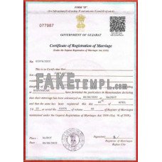 India Government of Gujarat fake marriage certificate photoshop template PSD 