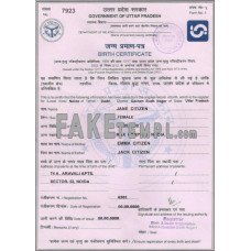 India Government of Uttar Pradesh fake birth certificate photoshop template PSD 