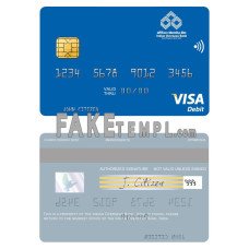 India Indian Overseas Bank fake visa card photoshop template PSD