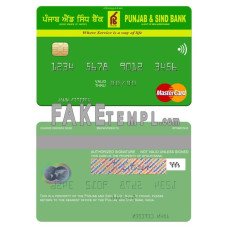 India Punjab and Sind Bank fake mastercard photoshop template PSD