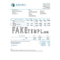 India Sleek Bill invoicing software company fake Invoice Word and PDF template