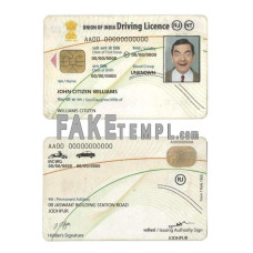 India fake driving license photoshop template PSD