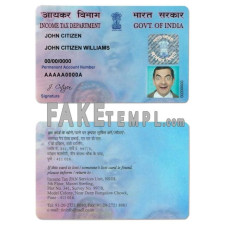 India e-PAN fake card photoshop template PSD (Income Tax Department)