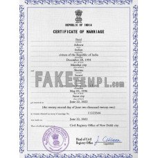 India fake marriage certificate photoshop template PSD 