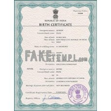 India fake vital record birth certificate photoshop template PSD 