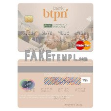 Indonesia Bank BTPN fake mastercard photoshop template PSD