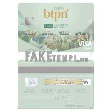 Indonesia Bank BTPN fake visa card photoshop template PSD